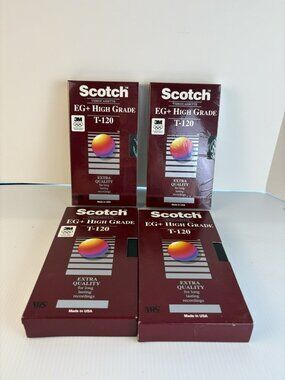 Scotch T120 EG+ High Grade VHS Tapes Blank 2 Sealed And 2 Open Lot Of 4